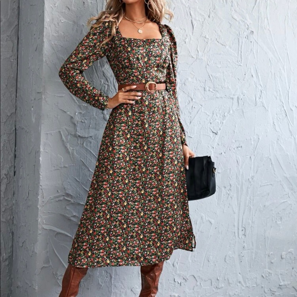 Long sleeve floral dress